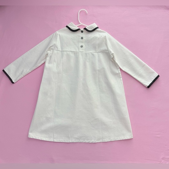 NWT Korean Clothing Brand Bemon| Toddler Girl's Classic White Dress |Size 5T - Picture 5 of 6